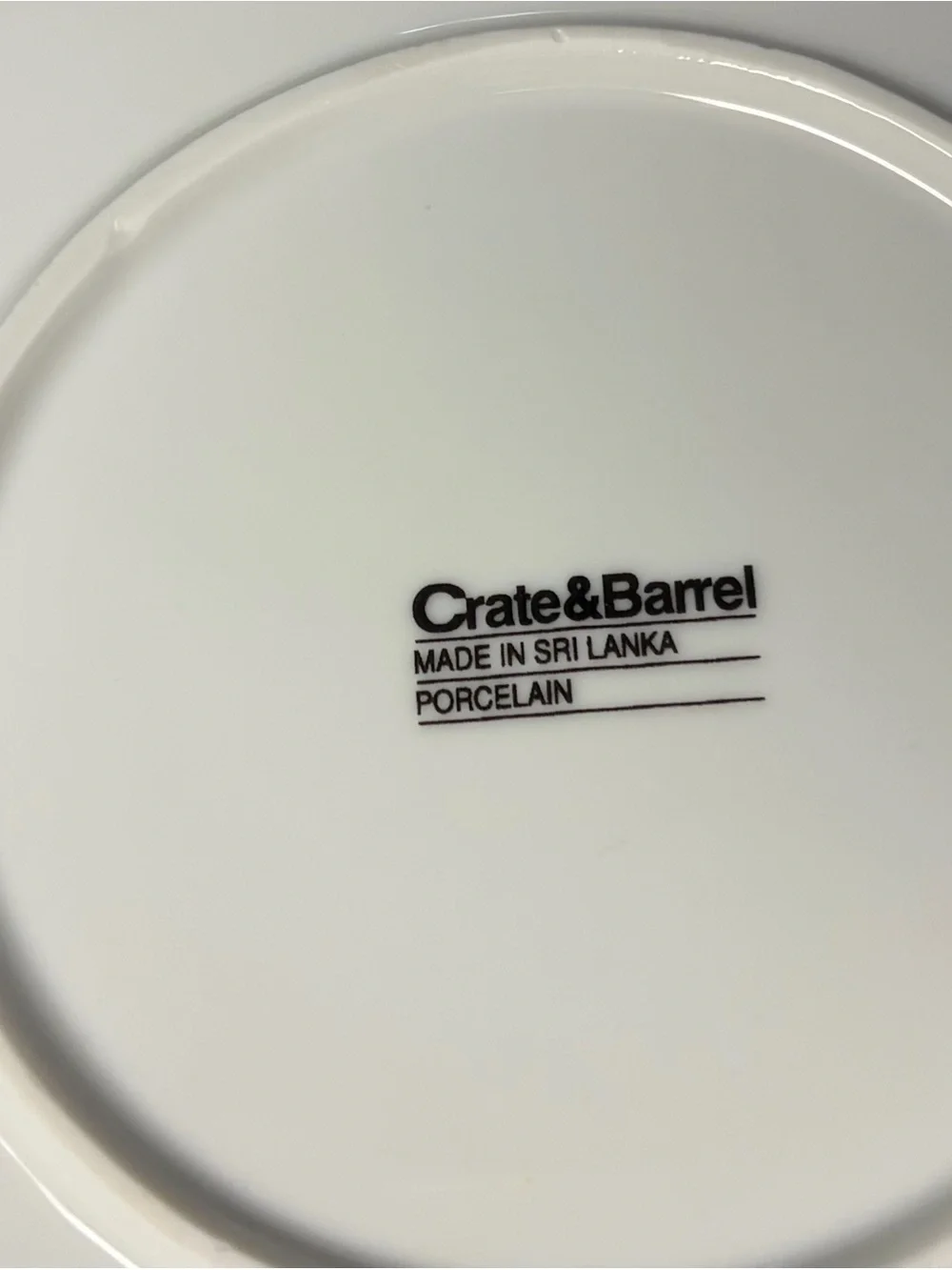 Crate&Barrel White Ceramic Saucer Plate